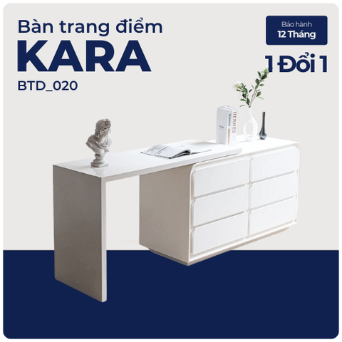 KARA, Bàn làm việc kết hợp bàn trang điểm 6 hộc sơn 2k, BTD_002, 120x40x75, Nội thất Nhà trên cao