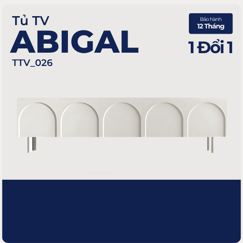 ABIGAL, Kệ tivi phong cách tối giản, TTV_026, 180x40x55cm, Gỗ MDF phủ sơn 2K, Nội thất Nhà trên cao