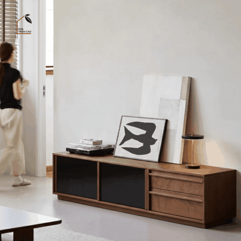 LINEA, TTV_092, Tủ TV Hiện Đại Tinh Giản, 180x40x50cm, Gỗ Plywood Phủ Veneer, Nội Thất Nhà Trên Cao