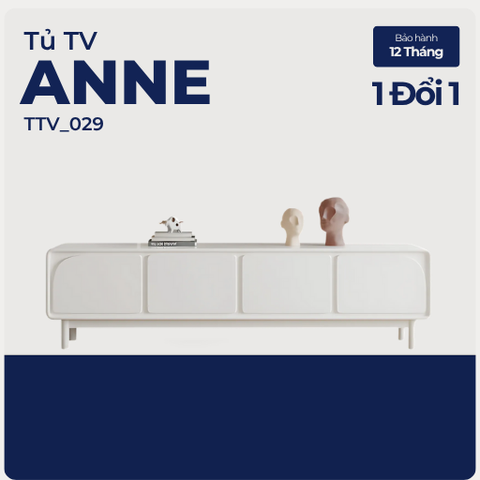 ANNE, Kệ tivi phong cách tối giản, TTV_029, 180x40x55cm, Gỗ MDF phủ sơn 2K, Nội thất Nhà trên cao