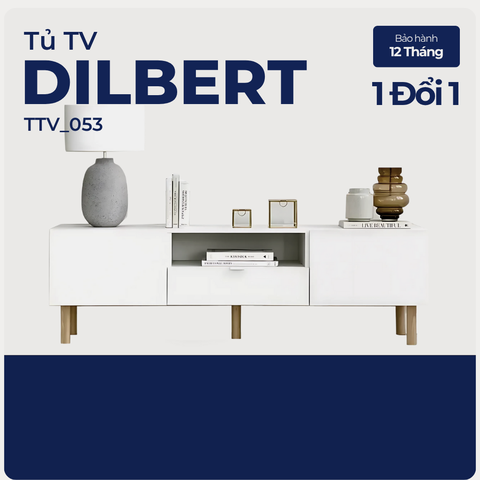 DILBERT, Kệ tivi phong cách tối giản, đa dạng lưu trữ, TTV_053, Dx40x55cm, Nội thất Nhà Trên Cao