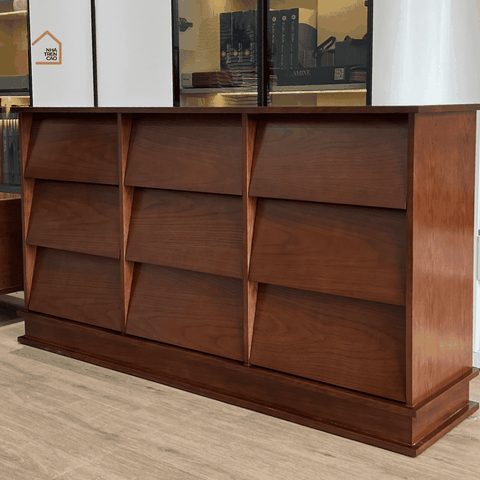 BEYOND, TLT_093, Tủ Lưu Trữ Kiểu Dáng Sang Trọng, 160x40x85cm, Gỗ Plywood Phủ Veneer, Nội Thất Nhà Trên Cao