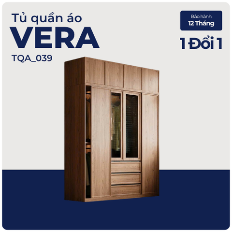 VERA, Tủ quần áo hiện đại sang trọng, TQA_039, 160x60x200cm, Nội thất Nhà trên cao