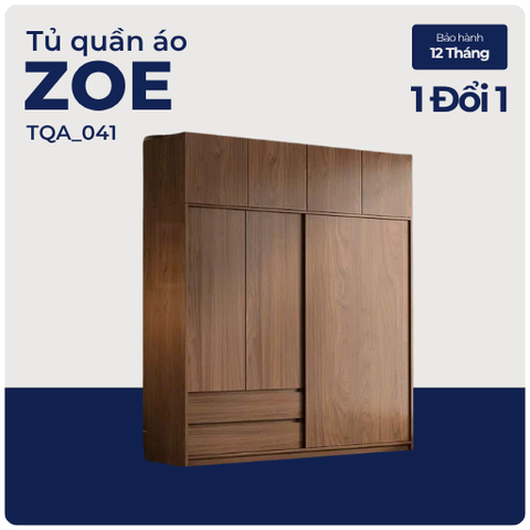 ZOE, Tủ quần áo hiện đại sang trọng, TQA_041, 160x60x200cm, Nội thất Nhà trên cao