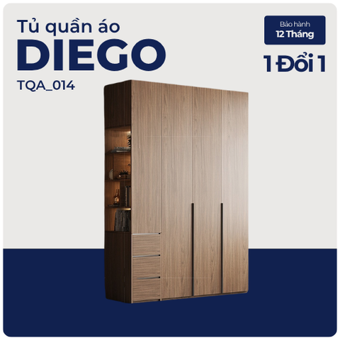 DIEGO, Tủ quần áo hiện đại sang trọng, TQA_014, 160x60x200cm, Nội thất Nhà trên cao