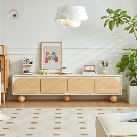 BRUNA,  TTV_036, Kệ tivi phong cách Japandi, cánh tủ vân gỗ , 180x40x50cm, Nội thất Nhà Trên Cao