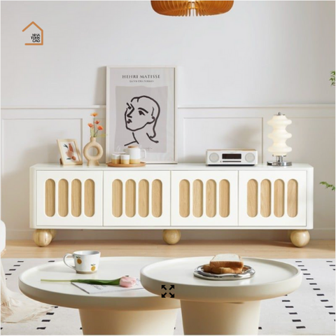 BRUNA, TTV_037, Kệ tivi phong cách Japandi, 180x40x50cm, MDF phủ sơn 2K, Nội thất Nhà Trên Cao