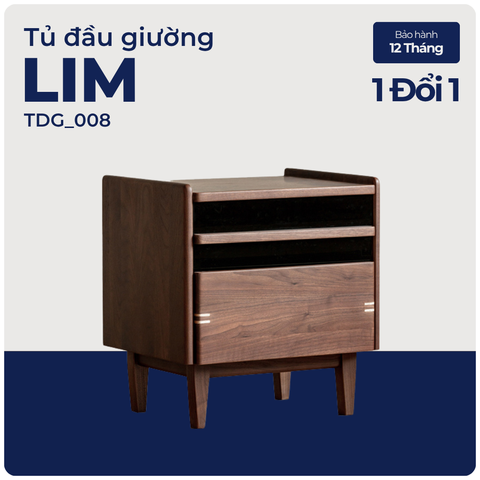 LIM, Tủ đầu giường trang trí nhỏ gọn, TDG_008, 45x35x55cm, Plywood phủ Veneer, Nội thất Nhà trên cao