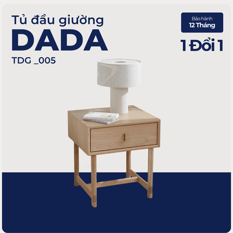 DADA, Tủ đầu giường 1 ngăn kéo, TDG_005, 42x35x60cm, Plywood phủ sơn 2K, Nội thất Nhà Trên Cao