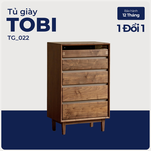 TOBI, Tủ lưu trữ phong cách Japandi, TLT_080, 60x40x120cm, Plywood phủ veneer, Nội thất Nhà trên cao