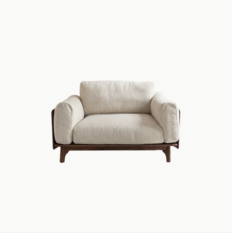 HONA, SFD_001, sofa đơn phong cách Japandi thanh lịch, 95x97x80cm, Plywood phủ Veneer, Nội thất Nhà Trên Cao