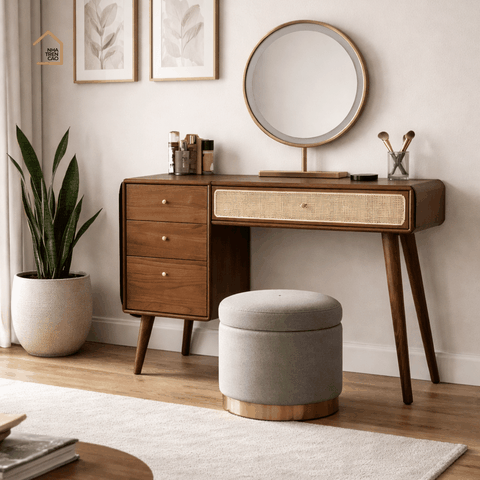 MISO, BTD_036, Bàn trang điểm nhỏ gọn sang trọng,100x40x75cm, Nội thất Nhà Trên Cao