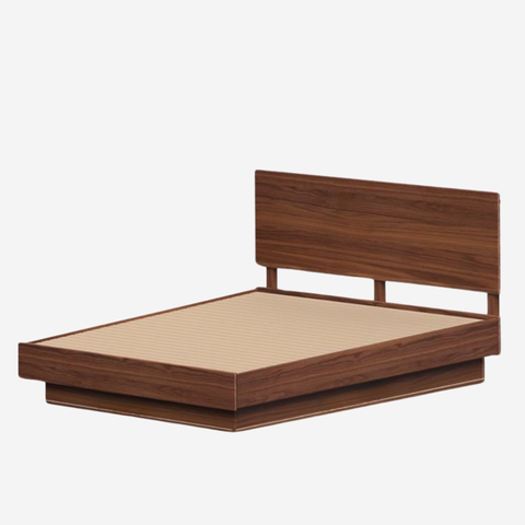 LINEA, GN_018, Giường ngủ phong cách sang trọng tối giản, 200x160x100cm, Plywood phủ veneer, Nội thất Nhà trên cao