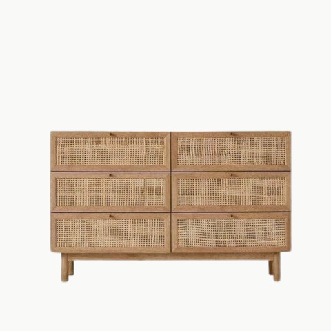 MEY, TLT_017, Tủ lưu trữ phối lưới mây tre, 120x40x90cm, MDF phủ Melamine, Nội thất Nhà Trên Cao