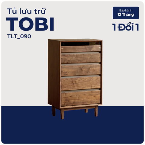 TOBI, Tủ lưu trữ phong cách Japandi, TLT_090, 60x40x120cm, Plywood phủ veneer, Nội thất Nhà trên cao