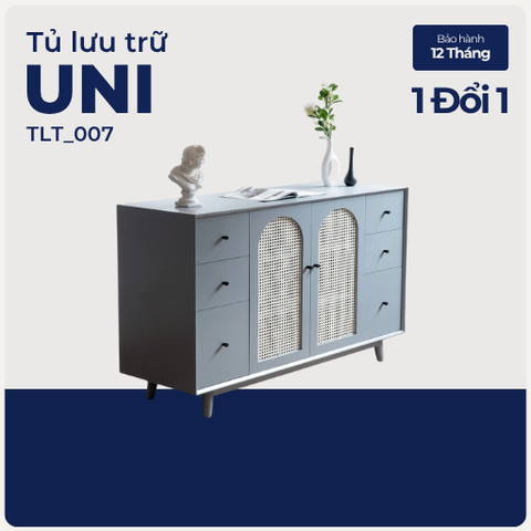 UNI, Tủ lưu trữ đa năng, TLT_007, 140x40x90cm, Gỗ MDF phủ sơn 2K, Nội thất Nhà trên cao