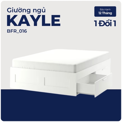 KAYLE, Giường ngủ tân cổ điển 4 hộc tủ, BFR_016, 203x47cm, Nội thất Nhà trên cao