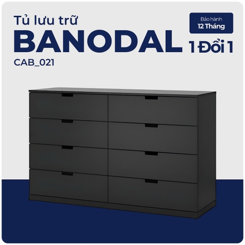 BANODAL, Tủ đựng đồ lưu trữ 8 ngăn kéo, CAB_021, 160x47x98cm, Nội thất Nhà trên cao