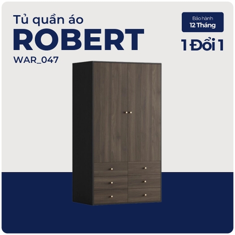 ROBERT, Tủ quần áo , tủ lưu trữ, WAR_047, 100x59x180cm, tủ đựng quần áo Nhà trên cao