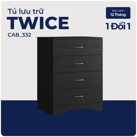 TWICE, Tủ lưu trữ tân cổ điển 4 hộc tủ kéo, CAB_332, 66x48x89cm, Nội thất Nhà trên cao