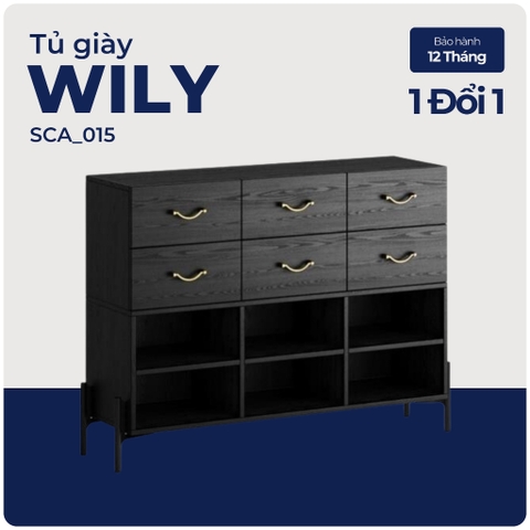 WILY, Kệ giày, kệ để đồ, SCA_015, 128x36x92cm, Nội thất Nhà trên cao