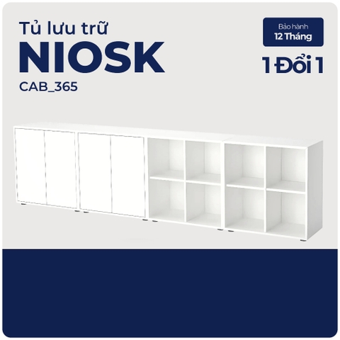 NIOSK, kệ để đồ đồ dùng 2 tầng 6 gian, CAB_365, 280x35x72cm, Nội thất Nhà trên cao