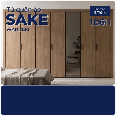 SAKE, Tủ quần áo gỗ công nghiệp Hiện đại , WAR_80, Kích thước tùy chỉnh, Nội thất Nhà trên cao