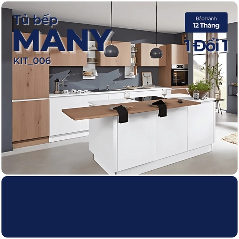 MANY, Tủ bếp công nghiệp hiện đại có đảo bếp, KIT_006, Nội thất Nhà trên cao