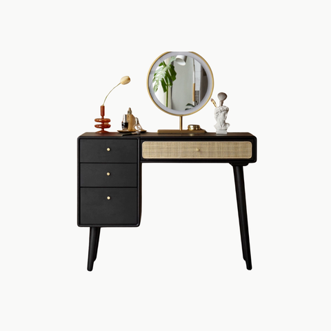 ZIMO, BTD_035, Bàn trang điểm nhỏ gọn hiện đại, 100x40x75cm, Plywood phủ Veneer, Nội thất Nhà Trên Cao