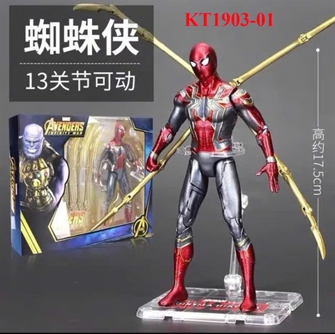 KT1903-01 HỘP MÔ HÌNH ROBO SN NGƯỜI NHỆN KHỚP AVENGERS 17.5CM (13 KHỚP)