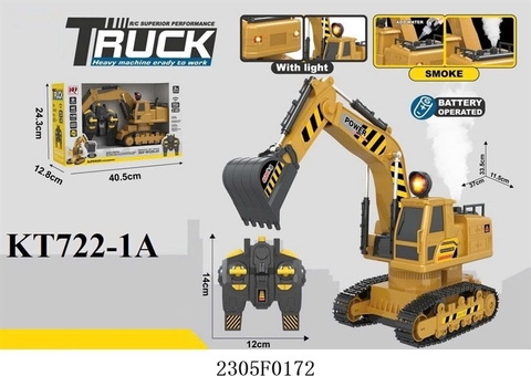 722-1A  HỘP XE CT CÀO BÁNH XÍCH ĐK 7 Đ.TÁC, CÓ SẠC, ĐÈN, XOAY 360 ĐỘ, TL 1:20   Truck R/C