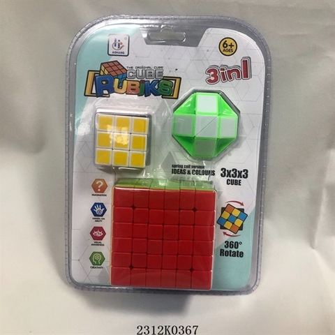 6600-66 VĨ ÉP RUBIC 3C (6 HÀNG 6X6, 3 HÀNG 3X3, RẮN) 3 IN 1 BUBIKS