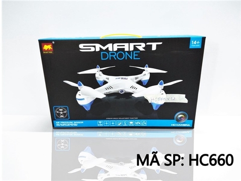 HC660 HỘP MÁY BAY DRONE ĐK TRÊN KHÔNG 4 CÁNH QUẠT, ĐÈN, CAMERA, CÓ SẠC, ĐK KẾT NỐI VỚI ĐT SMART