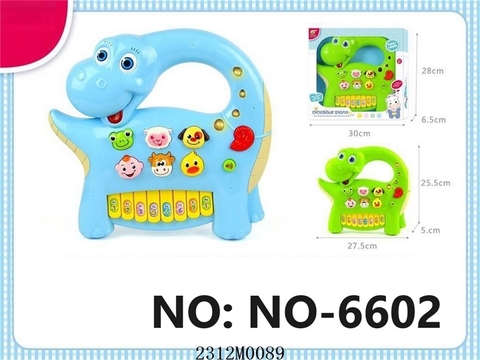 KTNO-6602 HỘP ĐÀN ORGAN PIN KHỦNG LONG CỔ DÀI DINOSAUR PIANO (2 MÀU) 30X6.5X28
