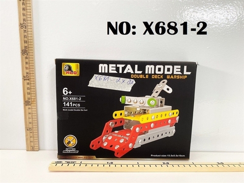 X681-2 HỘP RÁP KIM LOẠI MÔ HÌNH LOGO TÀU 2 TẦNG ỐC VÍT 141 MIẾNG METAL MODEL