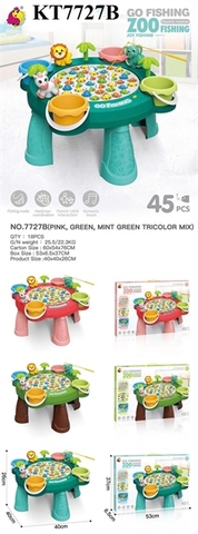 7727B HỘP CÂU CÁ PIN 1 CẦN CÓ CHÂN +45C+ 4 THAU GO FISHING ZOO