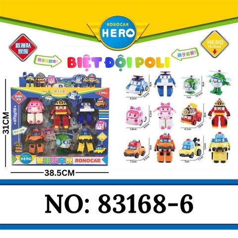 83168-6 HỘP RÁP ROBOCAR POLI 6C BIẾN HÌNH XE ĐỦ MẪU 868-6