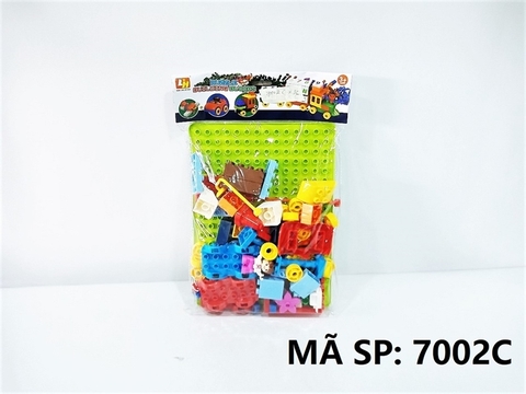 7002C TÚI RÁP NHÀ, XE + TẤM NỀN (PVC) Puzzle Building Blocks
