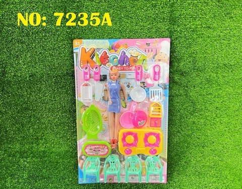 7235A VĨ BẾP GAS ĐÔI + 1 CHẢO+ BÀN+ 4 GHẾ+ RỔ+ 1C BABY (BÉ) KITCHEN 7235