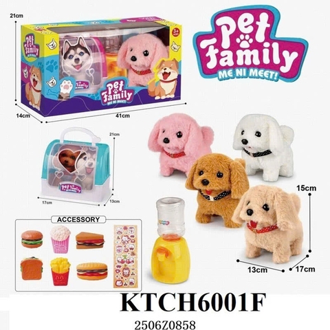 KTCH6001F HỘP VALI LỒNG THÚ CHÓ PIN+ MÁY LỌC NƯỚC+ BÁNH HAMBURGER+ SANDWICH+ NHÃN DÁN PET FAMILY (4 MÀU) 41X14X21 (LỒNG THÚ)