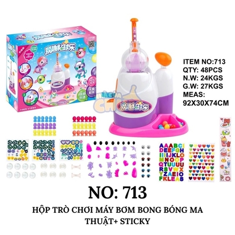 KT713 HỘP TRÒ CHƠI MÁY BƠM BONG BÓNG MA THUẬT+ STICKY
