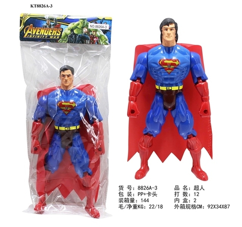 KT8826A-3 TÚI SN 1T SUPER MAN PIN NÚT ĐÈN AVENGERS (PVC)