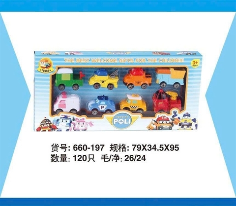 KT660-197 HỘP XE ROBOCAR POLI TRỚN 8C ĐỦ MẪU (COS 8C TÍNH CÁI) POLI