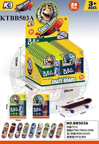 KTBB503A HỘP VĨ VÁN TRƯỢT KHỦNG LONG 24C (LỐC 24C TÍNH CÁI) SKATE BOARD 20X15X24