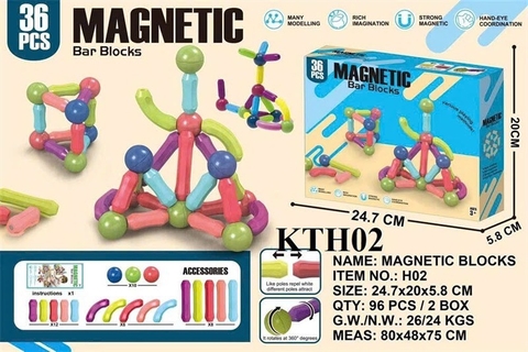KTH02 HỘP LOGO RÁP XẾP HÌNH NAM CHÂM 36 MIẾNG MAGNETIC 24.7X5.8X20