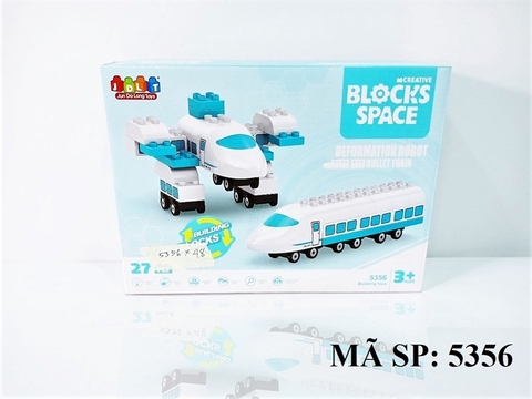 5356 HỘP LOGO RÁP TÀU ĐIỆN SIÊU TỐC, ROBOT 27 MIẾNG Deformation robot Bullet Train