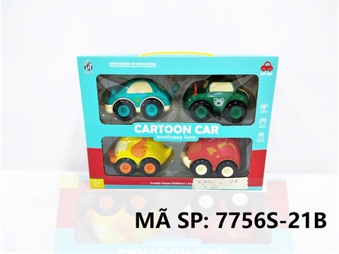 7756S-21B HỘP XE HƠI MẶT CƯỜI THÚ TRỚN 4C ĐỦ MẪU (BÒ, GẤU, VỊT, MÈO) Cartoon Car 7756S-20B, 7756S-22B, 7756S-23B, 7756S-24B