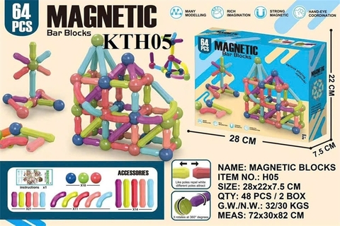 KTH05 HỘP LOGO RÁP XẾP HÌNH NAM CHÂM 64 MIẾNG MAGNETIC 24.7X5.8X20