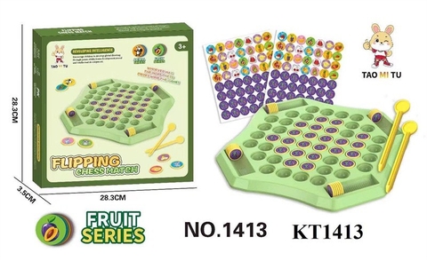 KT1413 HỘP TRÒ CHƠI CỜ LẬT TRÁI CÂY, ĐỘNG VẬT FLIPPING CHESS MATCH 28.3X3.5X28.3