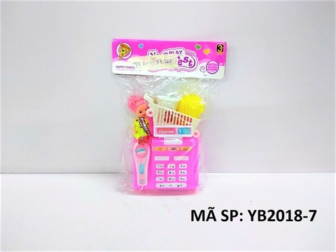YB2018-7 TÚI BẾP MÁY TÍNH TIỀN SIÊU THỊ, XE ĐẨY, LY, KHOAI TÂY CHIÊN + 1C BÉ NHÍ Intetest